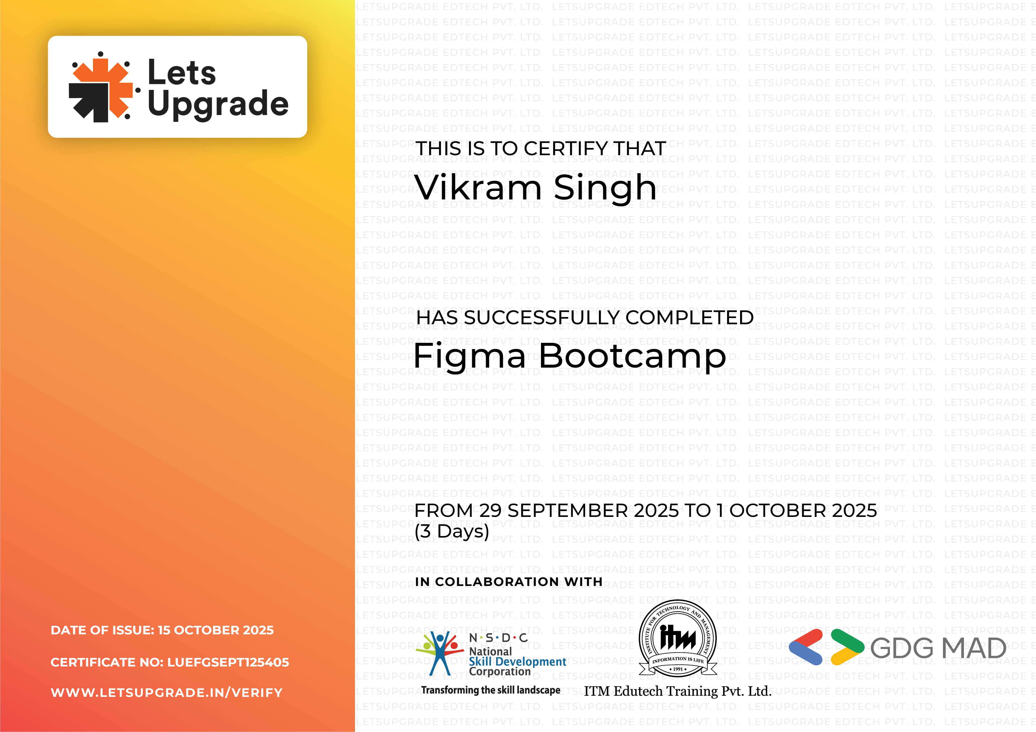 Figma Boot Camp certificate
